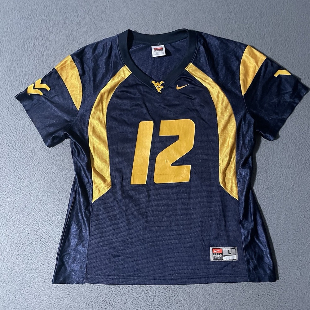 Vtg‎ West Virginia Mountaineers #12 Geno Smith Football Jersey Youth Boy's Large